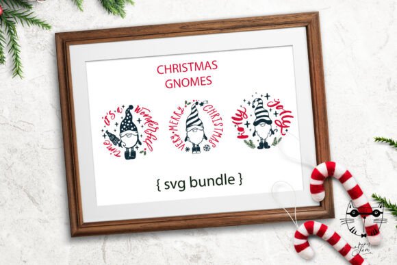 Christmas Gnomes SVG, Christmas Ornament Graphics
