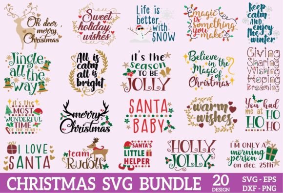 Christmas Winter PNG Bundle, Santa SVG