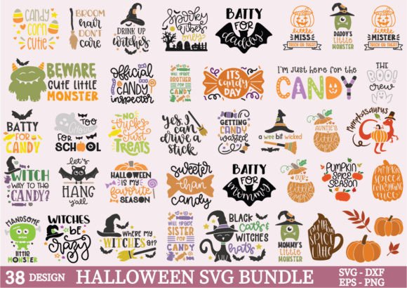 Halloween SVG Bundle, Pumpkin, Witch PNG Graphics and Crafts